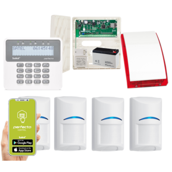 ZESTAW ALARMOWY SATEL PERFECTA-IP 32-WRL 4 CZUJKI BOSCH + PRF-LCD + SYRENA SP-4001R